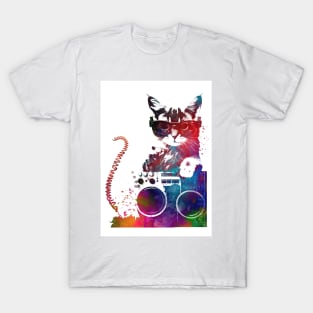 Cat's music graphic art #cat T-Shirt